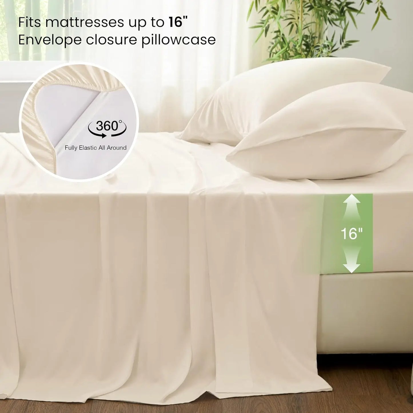 Bamboo Rayon Sheet Set 4 Piece Cooling Deep Pocket