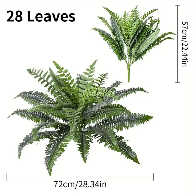 Artificial Boston Fern Plant For Outdoor Decor UV Resistant Greenery