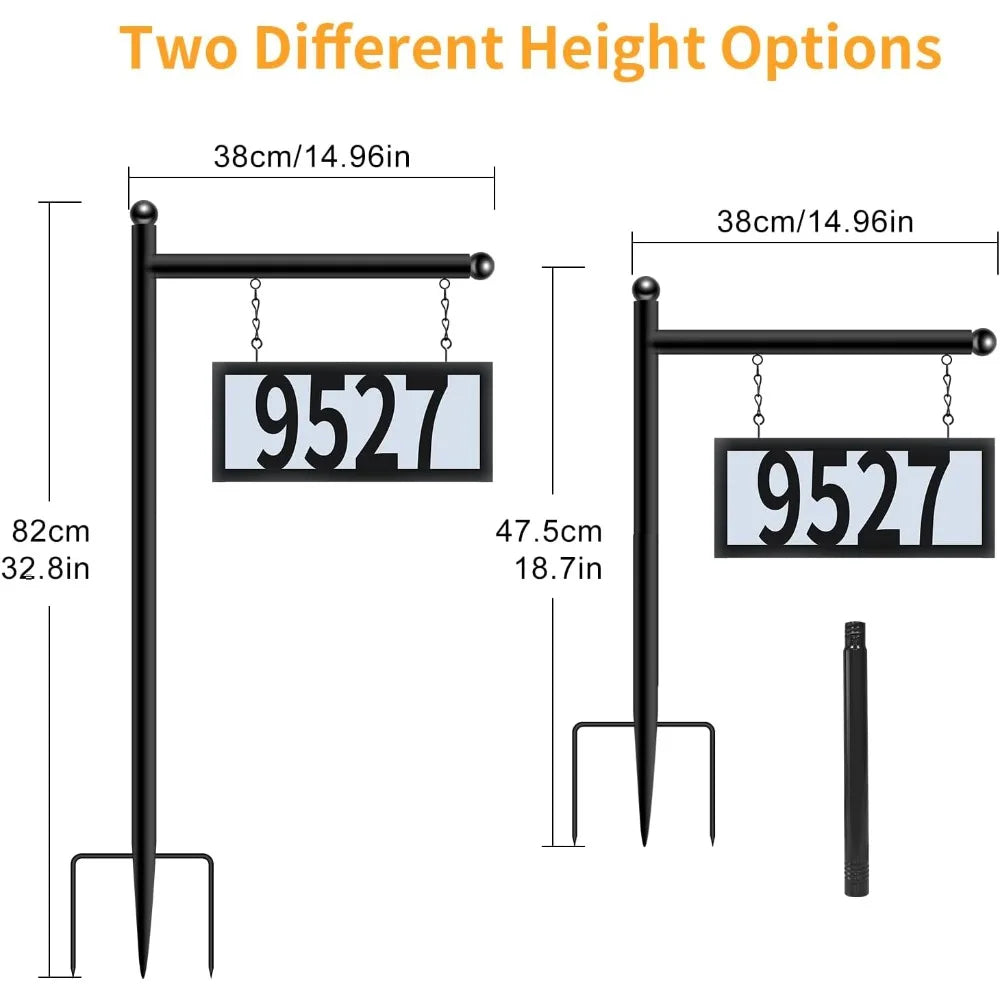 Solar Address Sign With 50 Customizable Numbers LED Lighting Weatherproof Metal