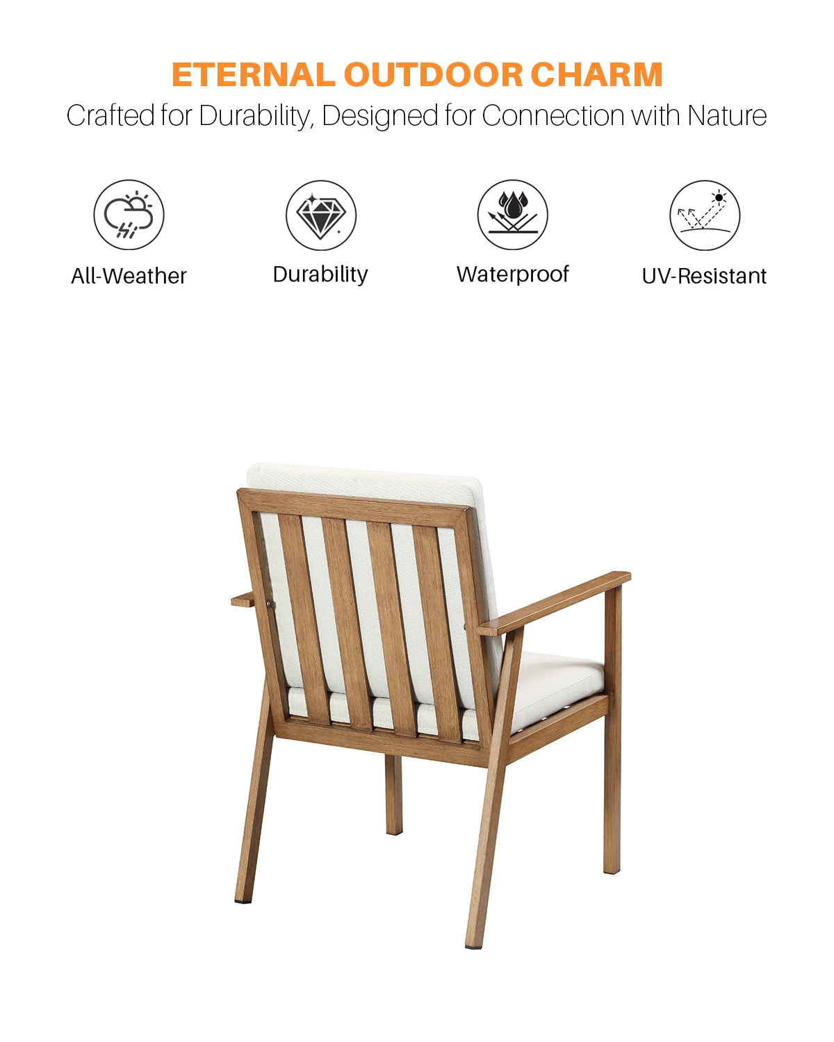 SeeHill 9 Piece Outdoor Patio Dining Set For Poolside With Umbrella Hole