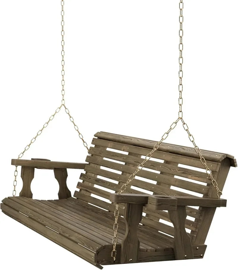 Casual Heavy Duty Porch Swing 700 Lb Capacity Cup Holders