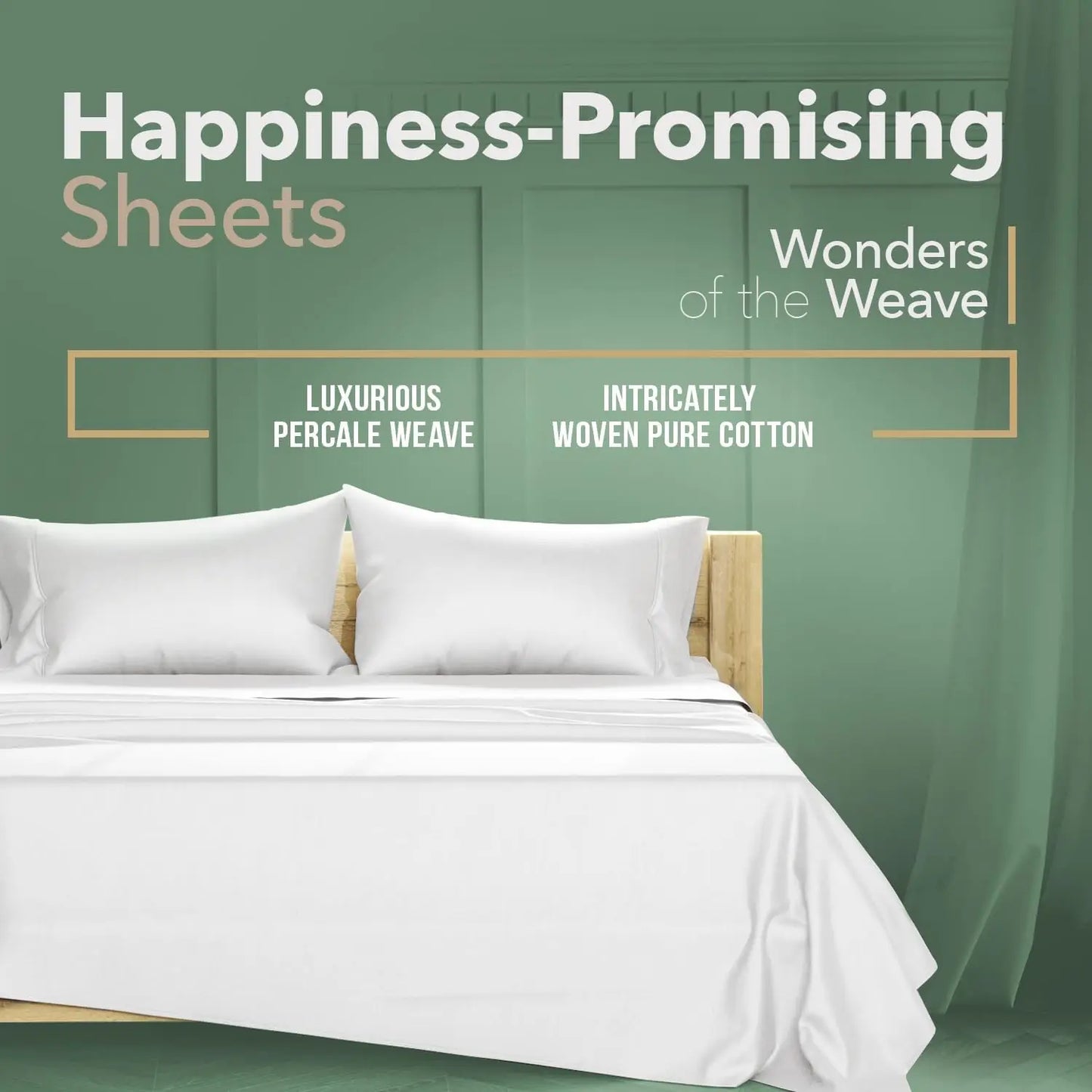 Organic Cotton Percale Sheet Set 4 Piece Soft Breathable Hotel Quality Bedding