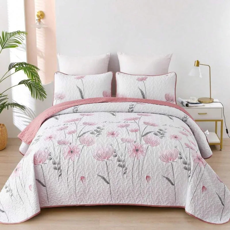 Premium Polyester Cotton Three Piece Quilt Set Cover