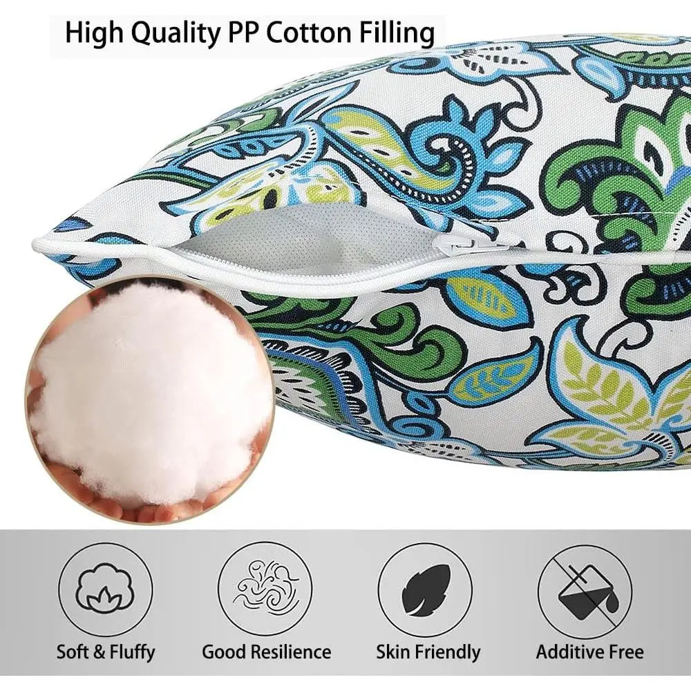 Outdoor Waterproof Lumbar Throw Pillow With Insert All Weather