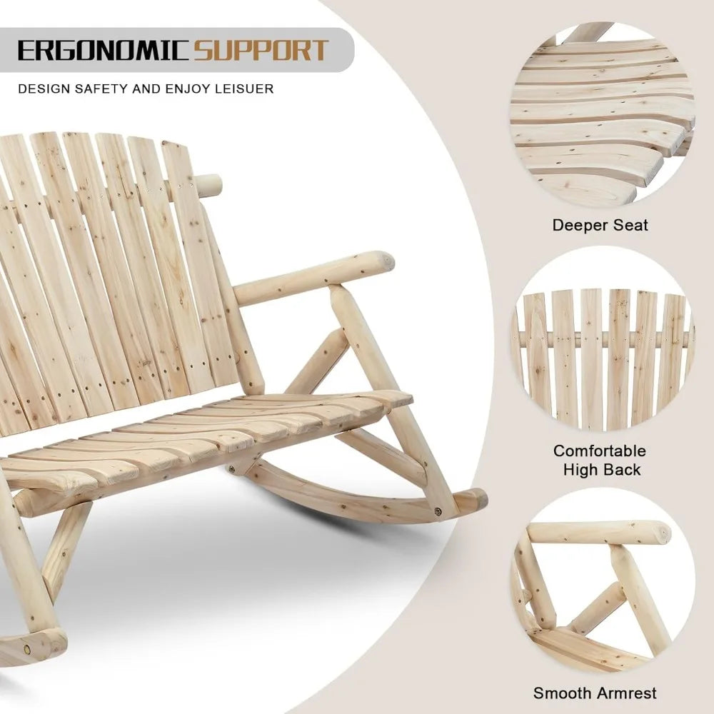 Fir Wood Adirondack Rocker Outdoor Rocking Chair Furniture