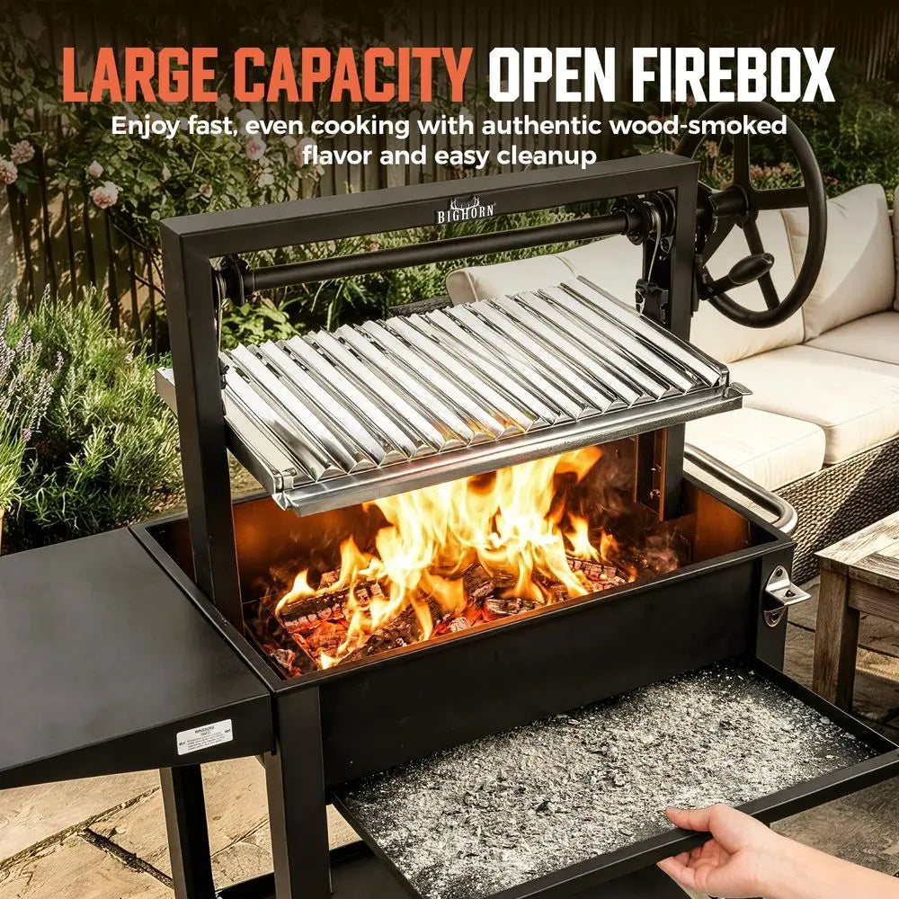Santa Maria Argentinian Parrilla Grill With Adjustable Height Grate