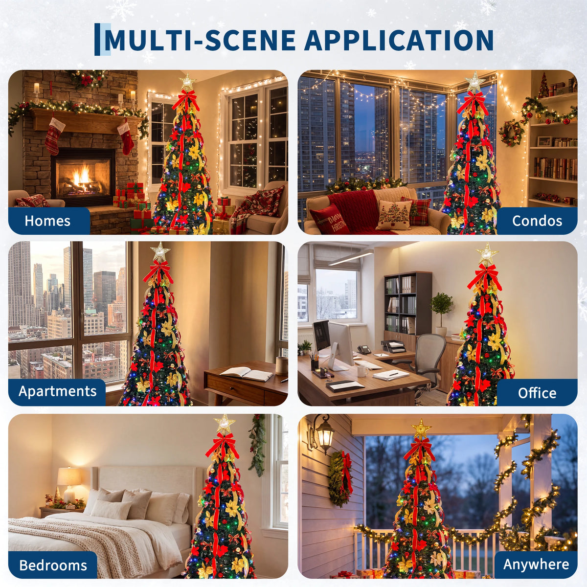 HiMISS Pre Lit Pop Up Christmas Tree With Projection Star topper