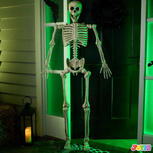 Poseable Halloween Skeleton Prop For Indoor Outdoor Decor