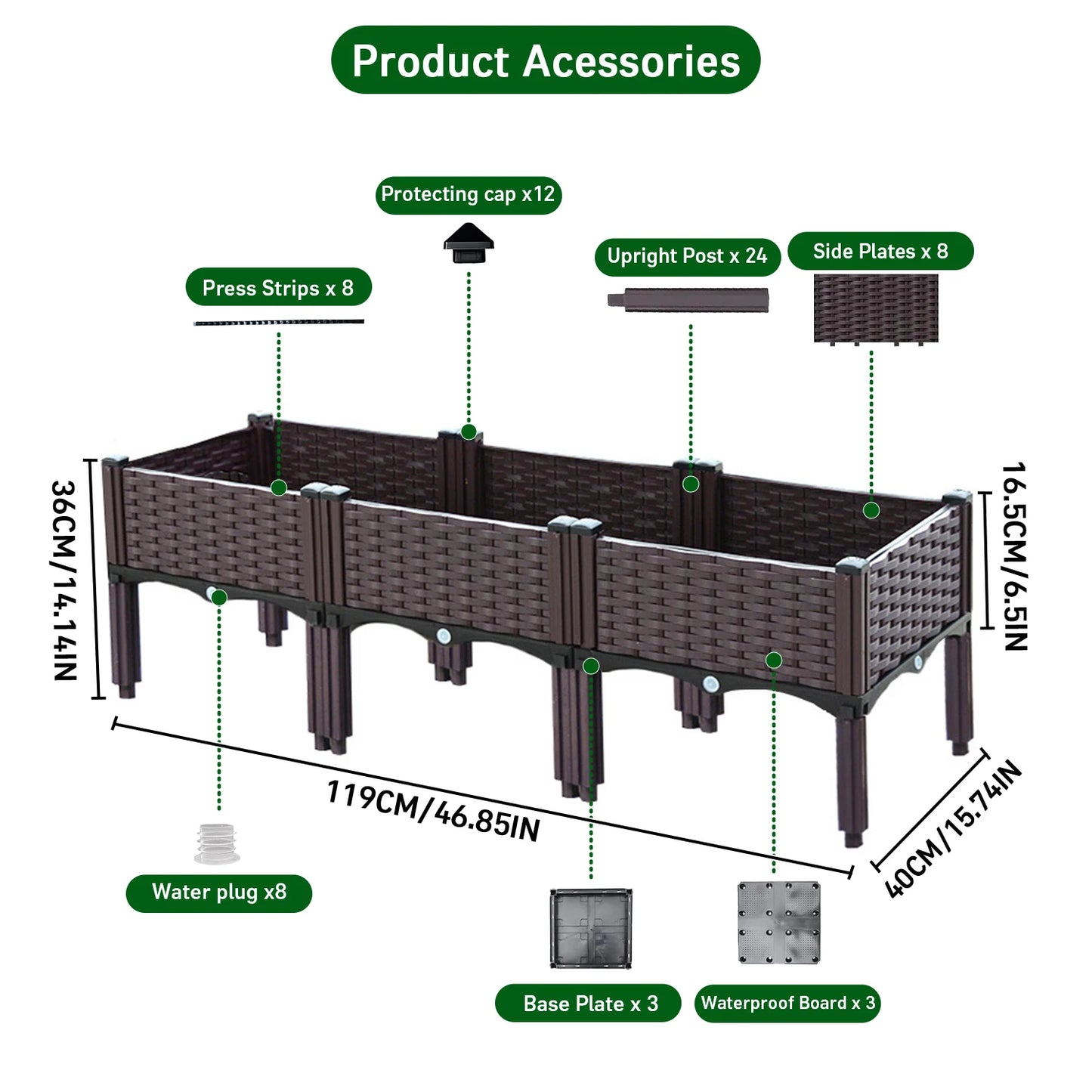 Multifunctional Raised Planter Box With Legs For Outdoor Gardens And Balconies