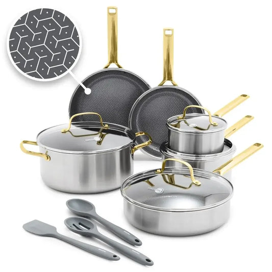 APEX Hybrid Nonstick Stainless Steel Cookware Set PFASFree Ceramic