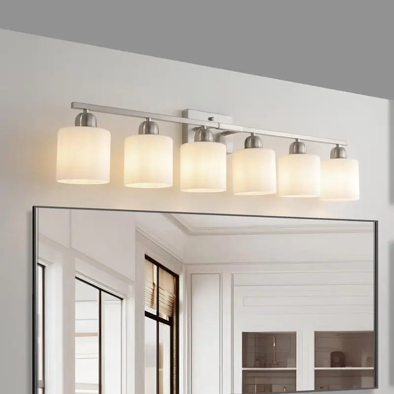 Bathroom Vanity Light 6-Light Nickel Wall Sconce