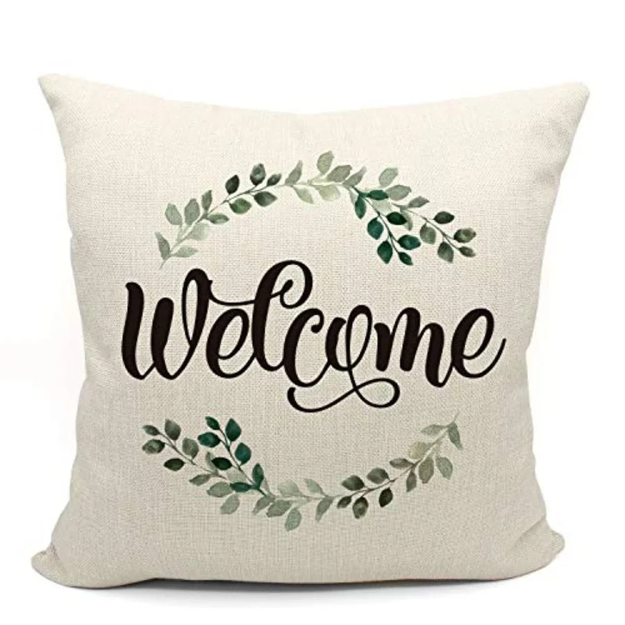 Welcome Porch Pillow Covers Farmhouse Patio Decor Outdoor Pillows