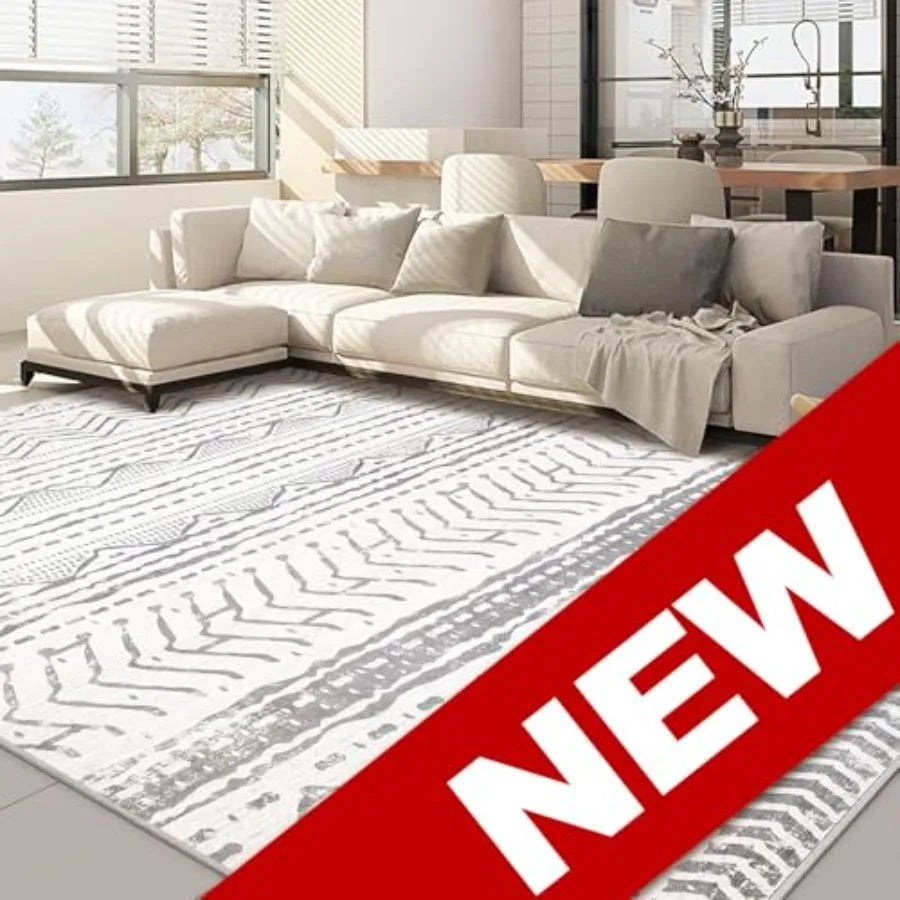 Boho Kilim Style Area Rug Polyester Machine Washable