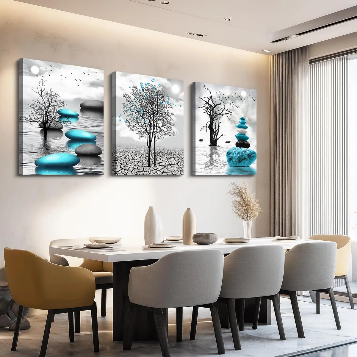 Modern Abstract Stones Canvas Wall Art For Living Room Decor