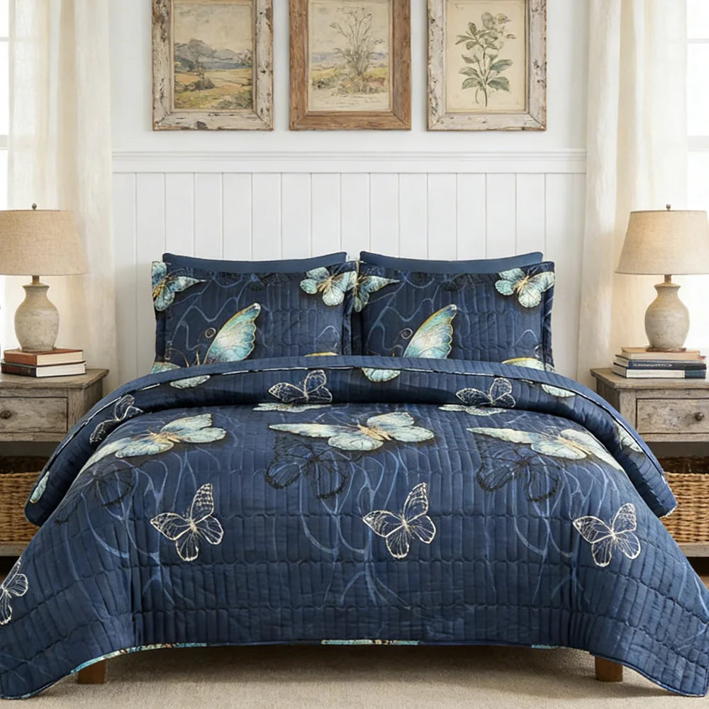 Premium Printed Polyester Bedspread Quilt Set For All Seasons