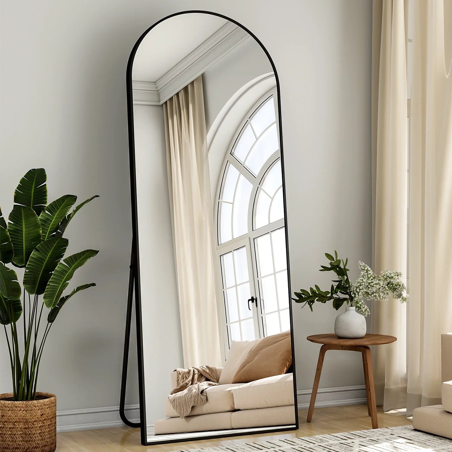 Elegant Arched Floor Mirror For Home Decor And Styling