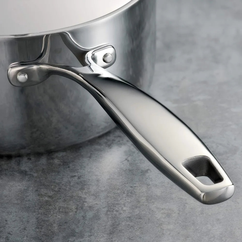 DAFIFY Signature Tri-Ply Stainless Steel 12-Piece Cookware Set With Lids