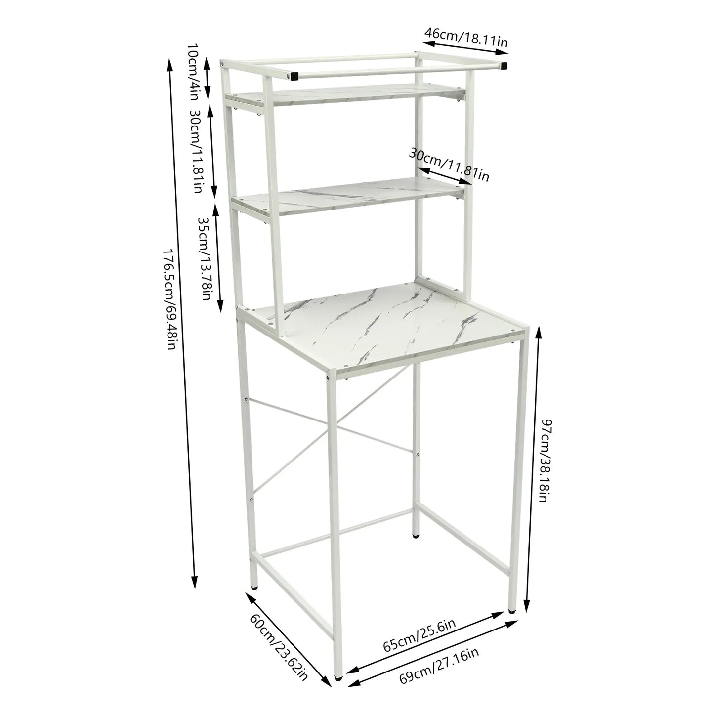 3-Tier Over Washer Dryer Storage Shelf Organizer For Bathroom
