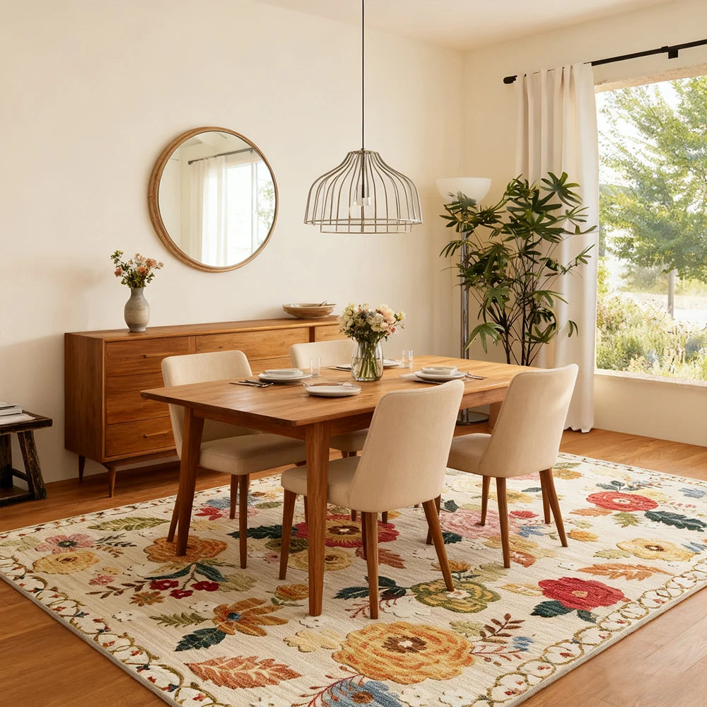 Kilim Boho Area Rug Machine Washable Low Pile Living Room