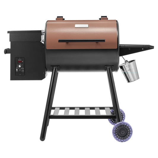 Wood Pellet Grill Smoker Outdoor BBQ Durable Carbon Steel