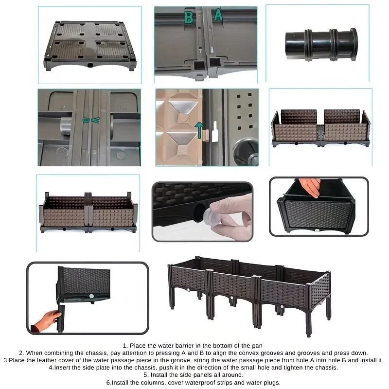 Multifunctional Raised Planter Box With Legs For Outdoor Gardens And Balconies