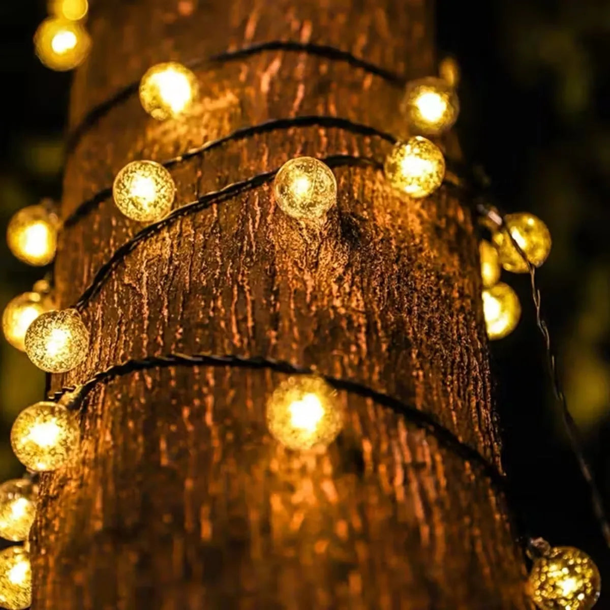 Solar Powered 100 LED Bubble Ball String Lights Garden Decor