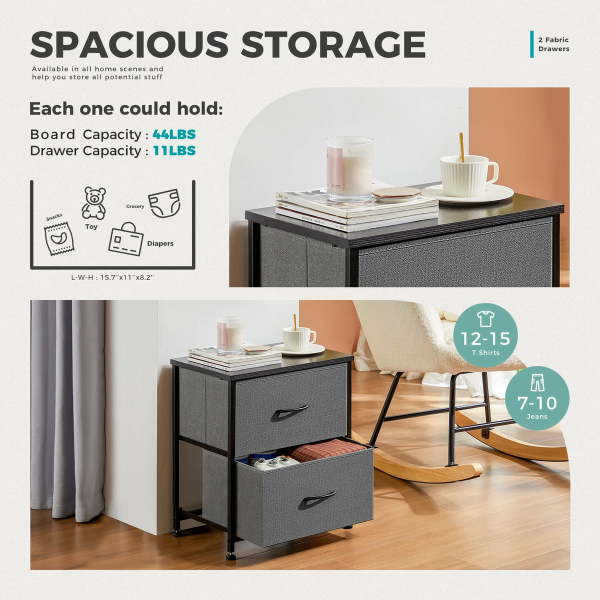 MCQ Modern Fabric Drawer Cabinet for Living Room Storage