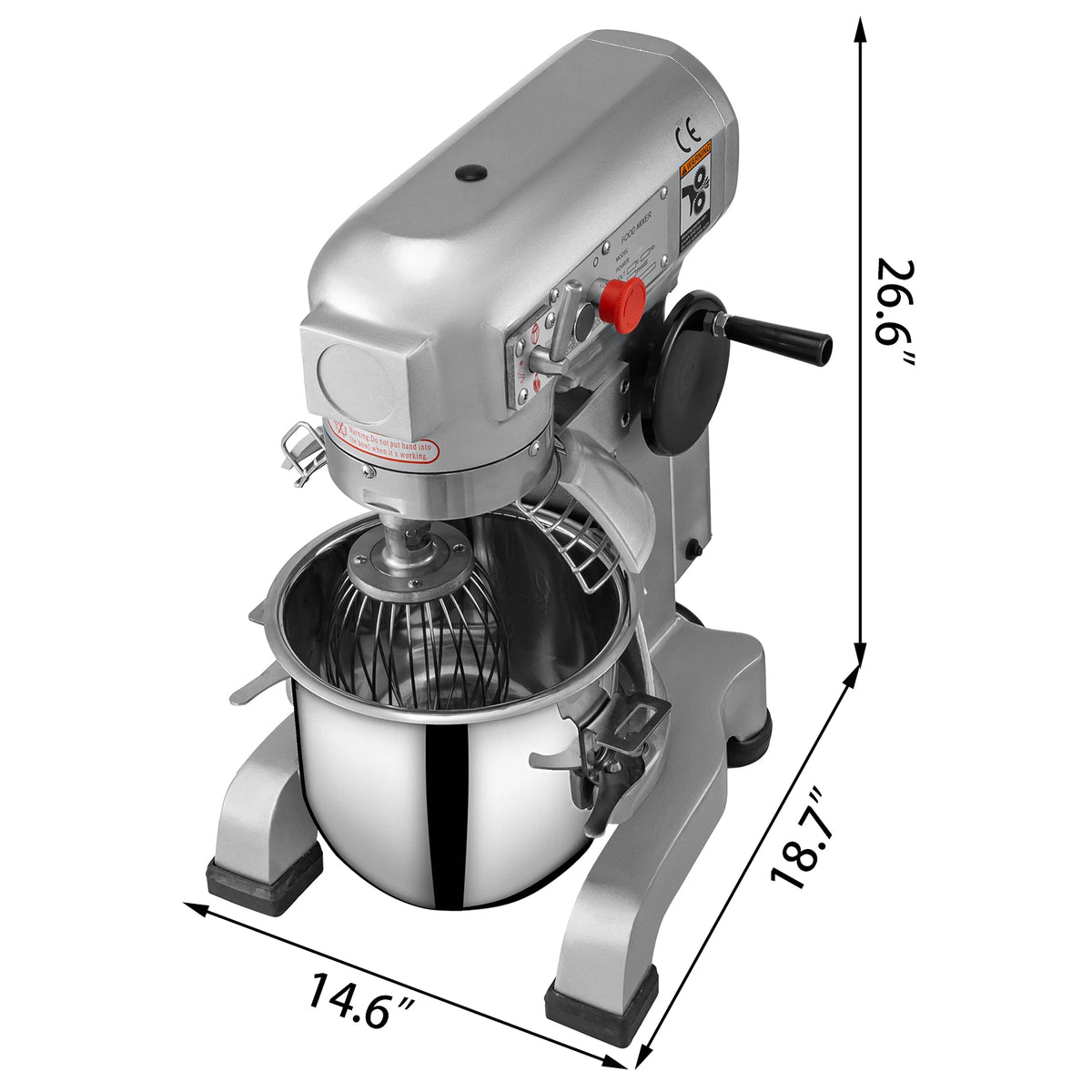SucceBuy Commercial Electric Dough Mixer With Whisk Attachment