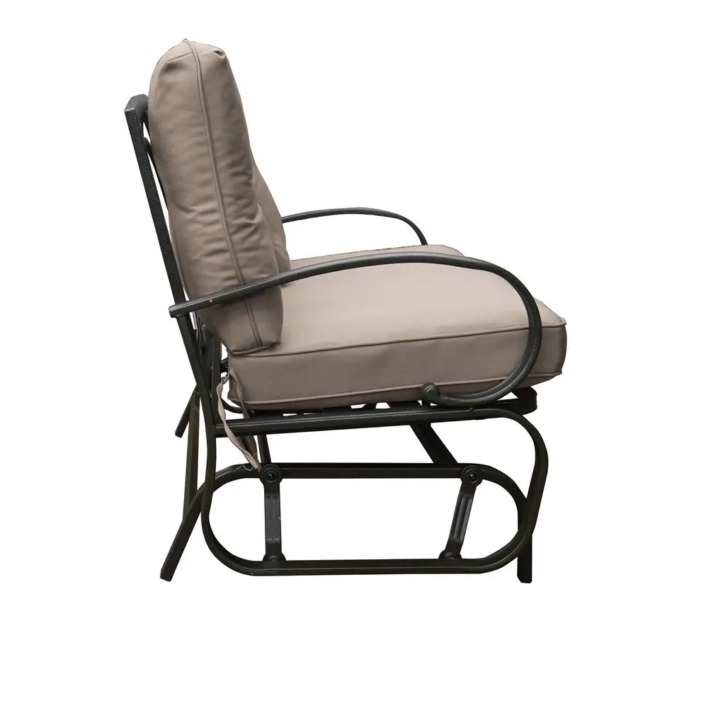 XMSJ Cozy Patio Glider Bench Outdoor Loveseat With Cushioned Seats