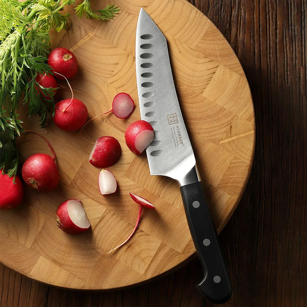 KEEMAKE Japanese Santoku Chef Knife Set with Kitchen Scissors