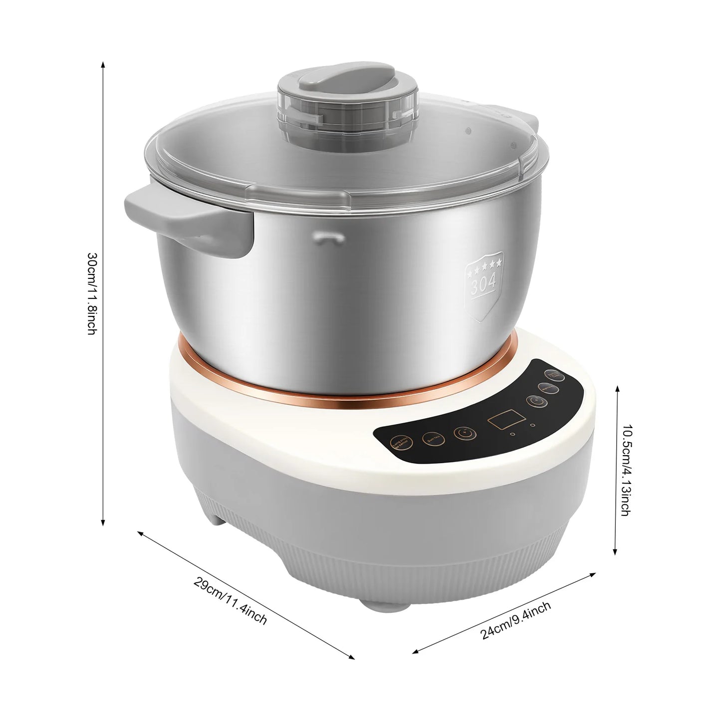 Dough Kneading Machine Stainless Steel Stand Mixer With Timer Auto Off
