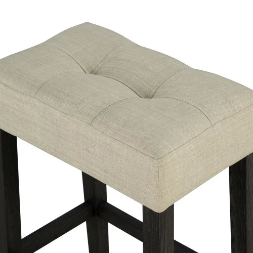 Transitional Dining Table Set with Two Tufted Chairs