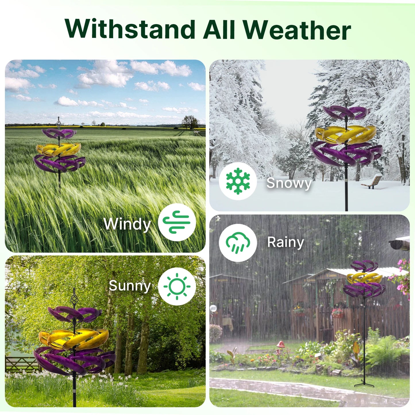 Wind Spinners Outdoor Metal Kinetic Yard Art Garden Decoration
