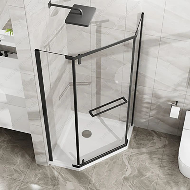 Slofy Neo Angle Frameless Shower Door With Tempered Glass Pivot Door