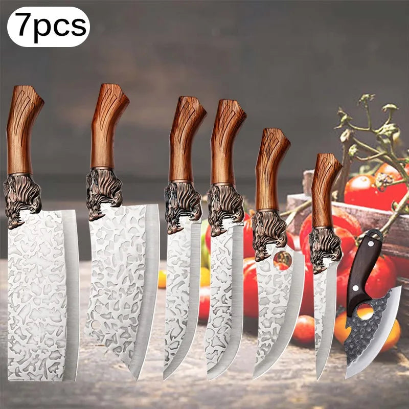 Stainless Steel Kitchen Knives Set 14 Piece Multipurpose
