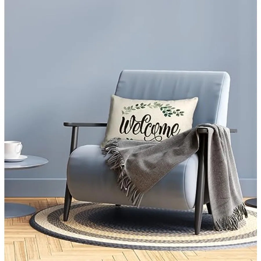Welcome Porch Pillow Covers Farmhouse Patio Decor Outdoor Pillows