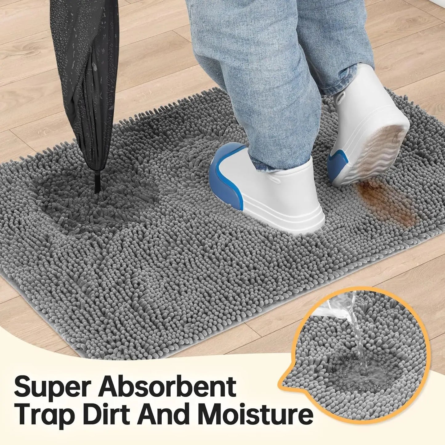 Chenille Dog Door Mat Washable Non Slip Indoor Rug