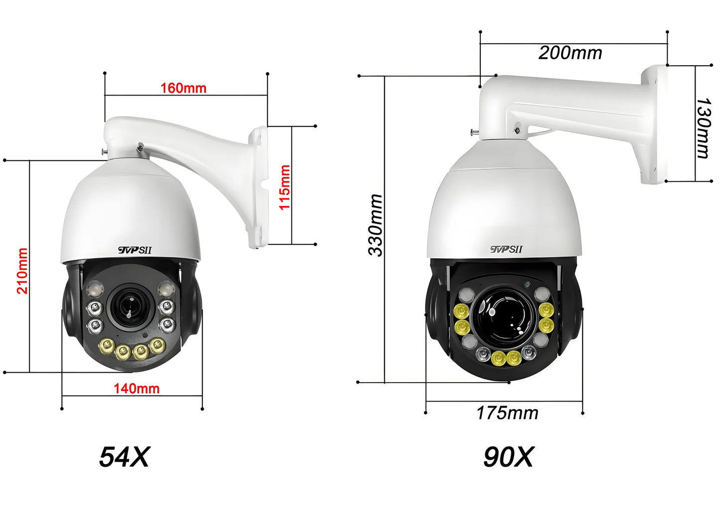 TVPSii 360 Degree PTZ IP Surveillance Camera 8MP 4K Auto Tracking