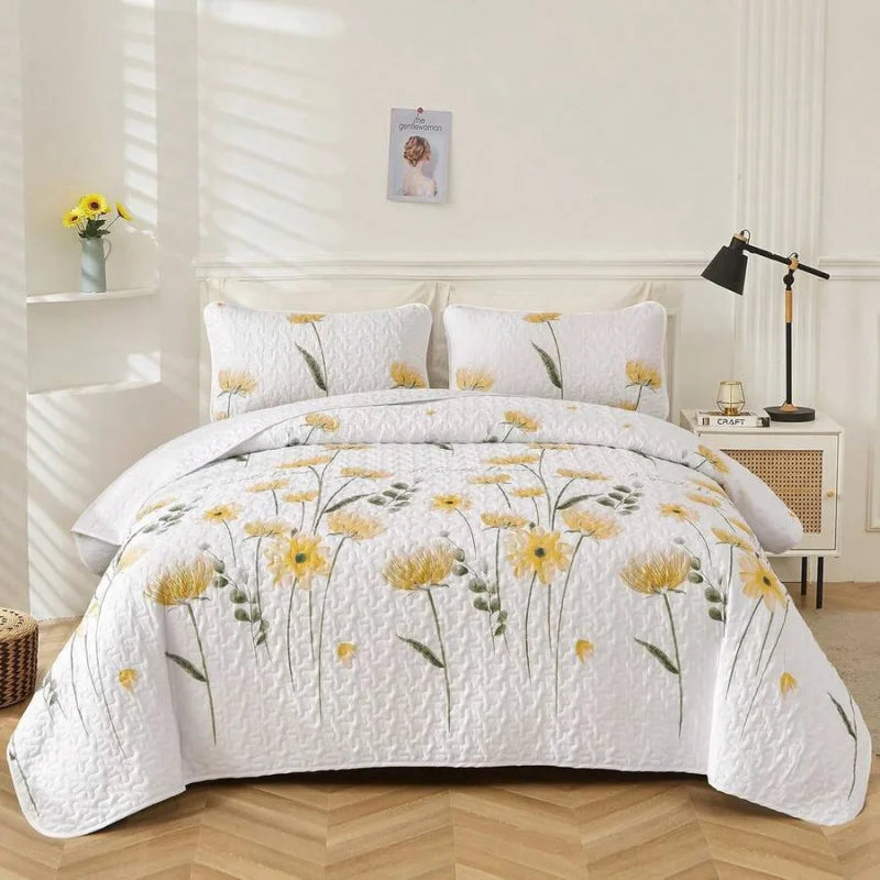 Premium Polyester Cotton Three Piece Quilt Set Cover