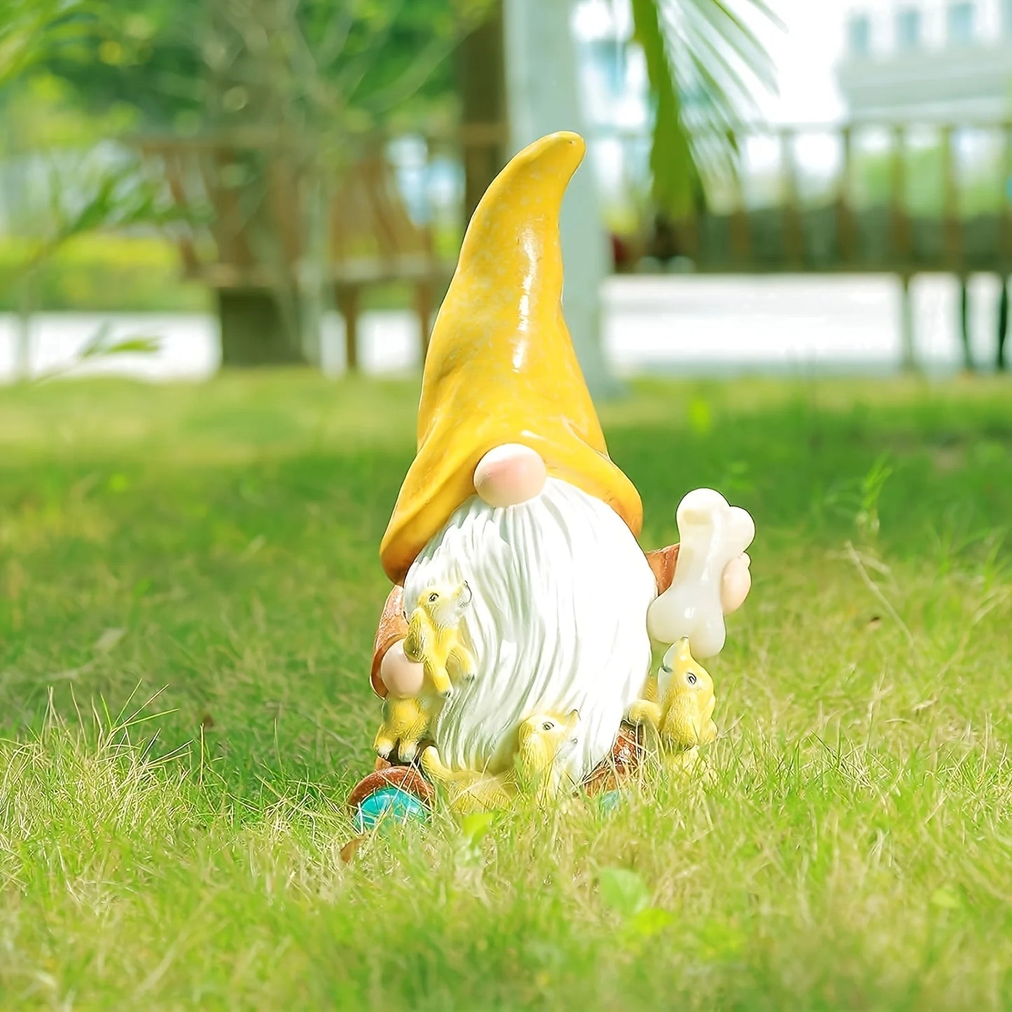 Garden Gnome Statue Solar Lights Outdoor Yard Decor
