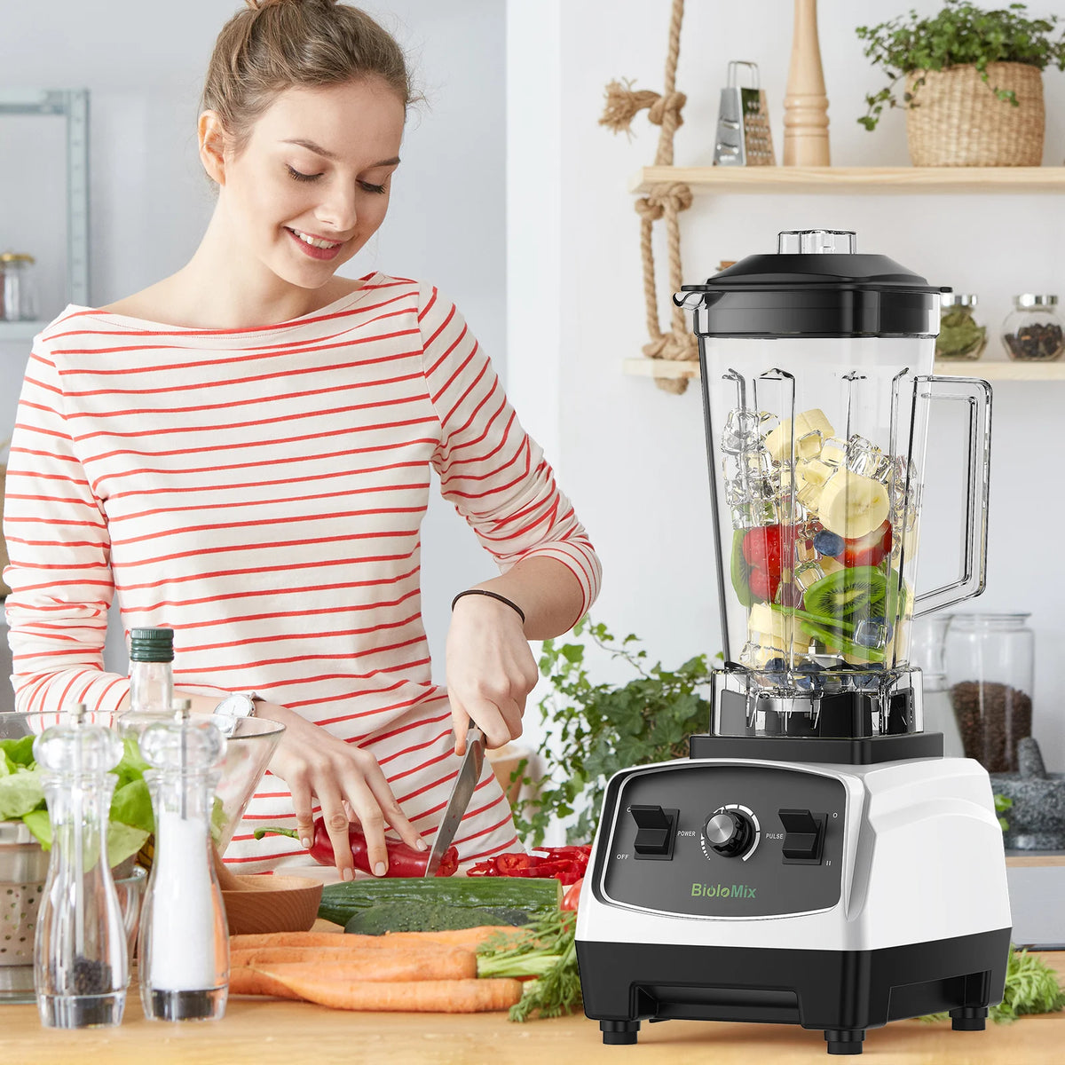 Biolomix BPA Free Heavy Duty Blender For Smoothies And Ice