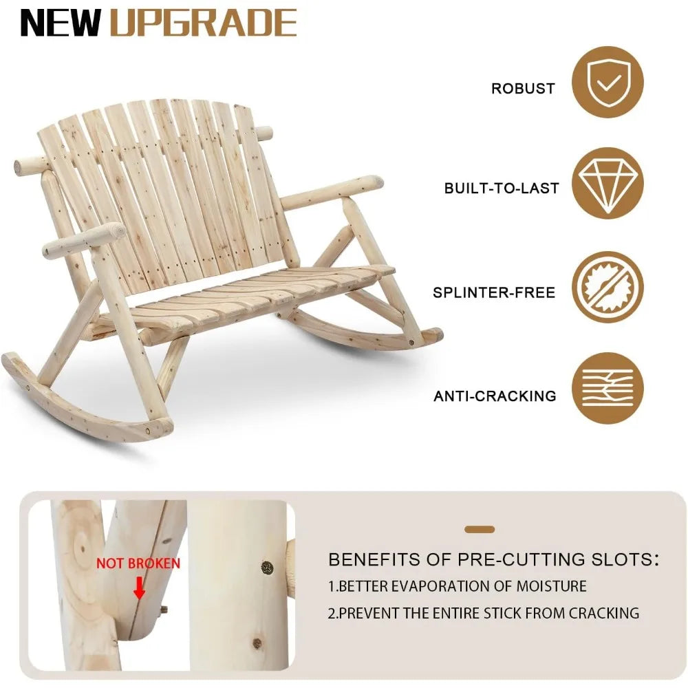Fir Wood Adirondack Rocker Outdoor Rocking Chair Furniture