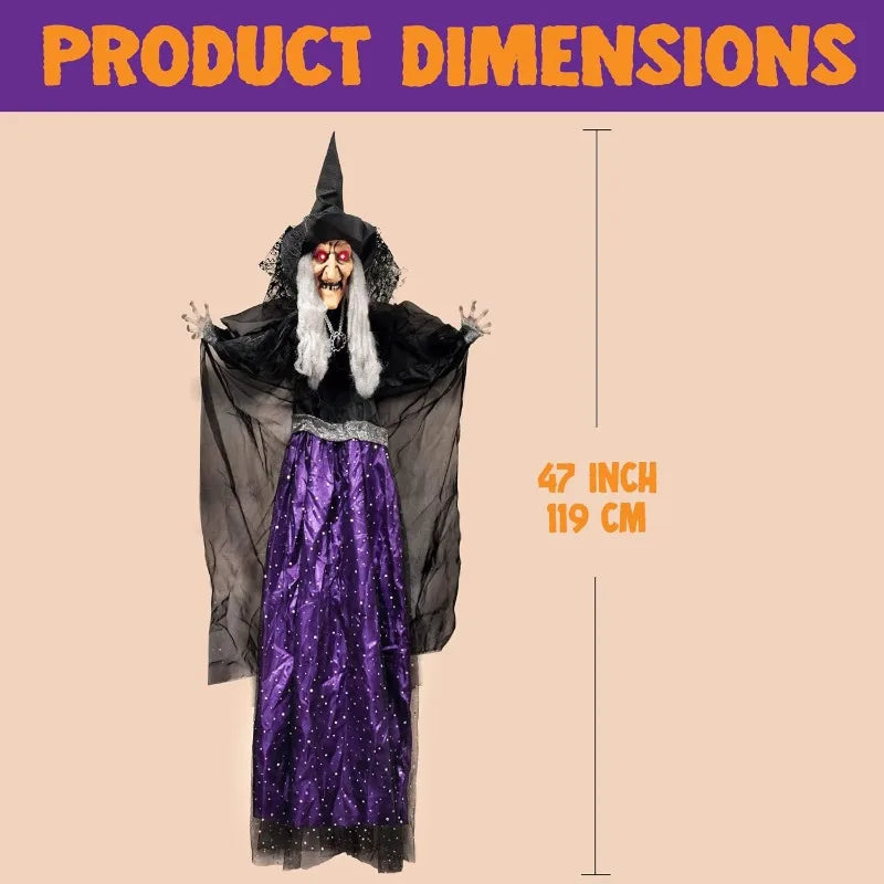 Animated Witch Halloween Outdoor Decoration With Sound Activated Talking