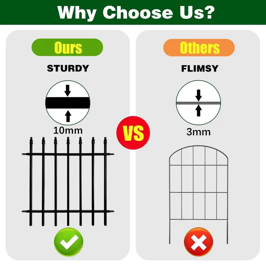 Decorative Wrought Iron Garden Fence Panels For Outdoor Border