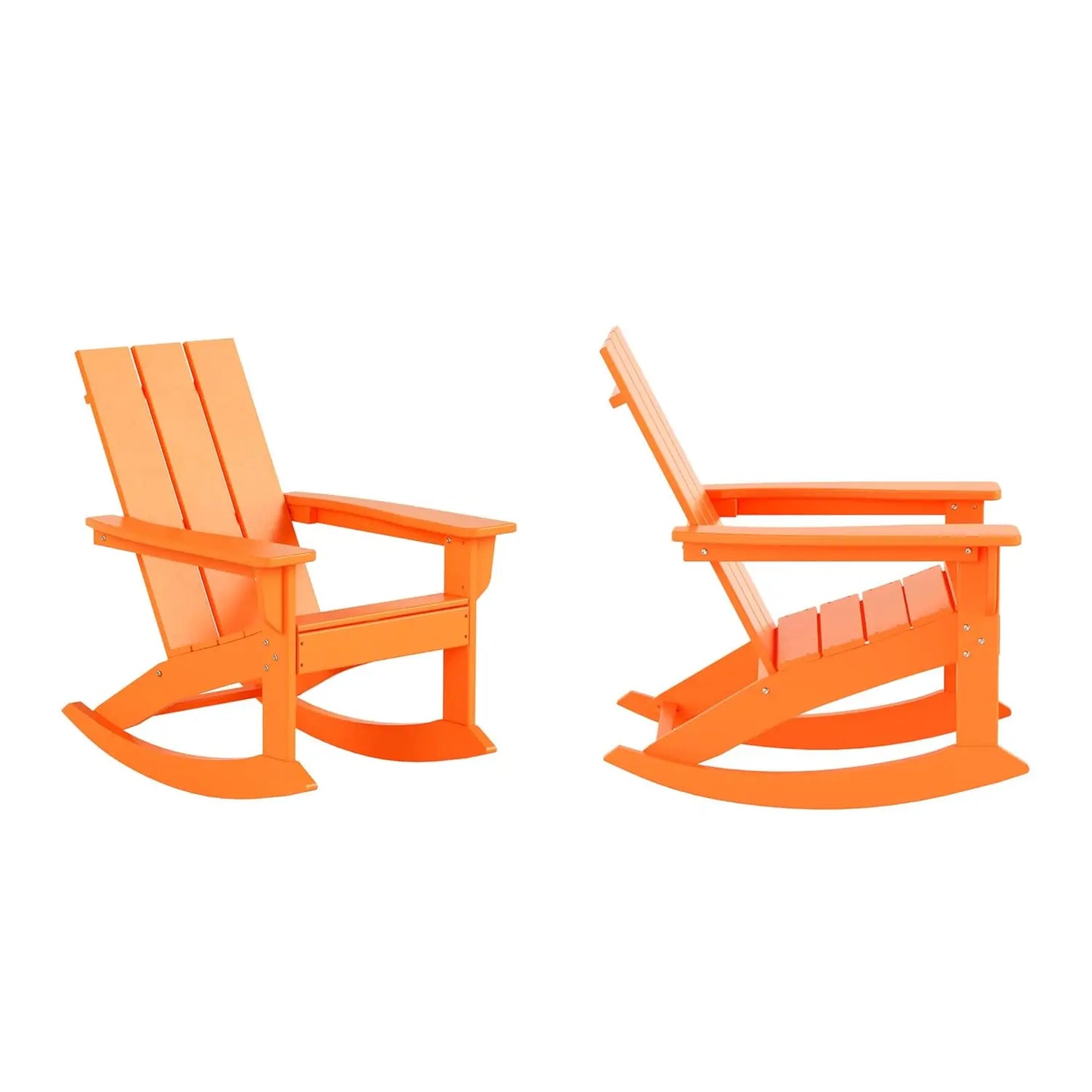 HDPE Modern Rocking Adirondack Chair Set UV Resistant Outdoor Patio