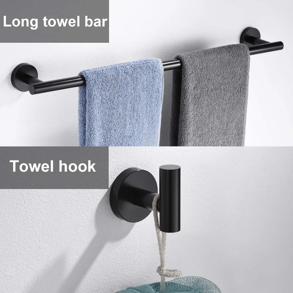 Bathroom Accessories Set 6-Piece Hardware Towel Bar