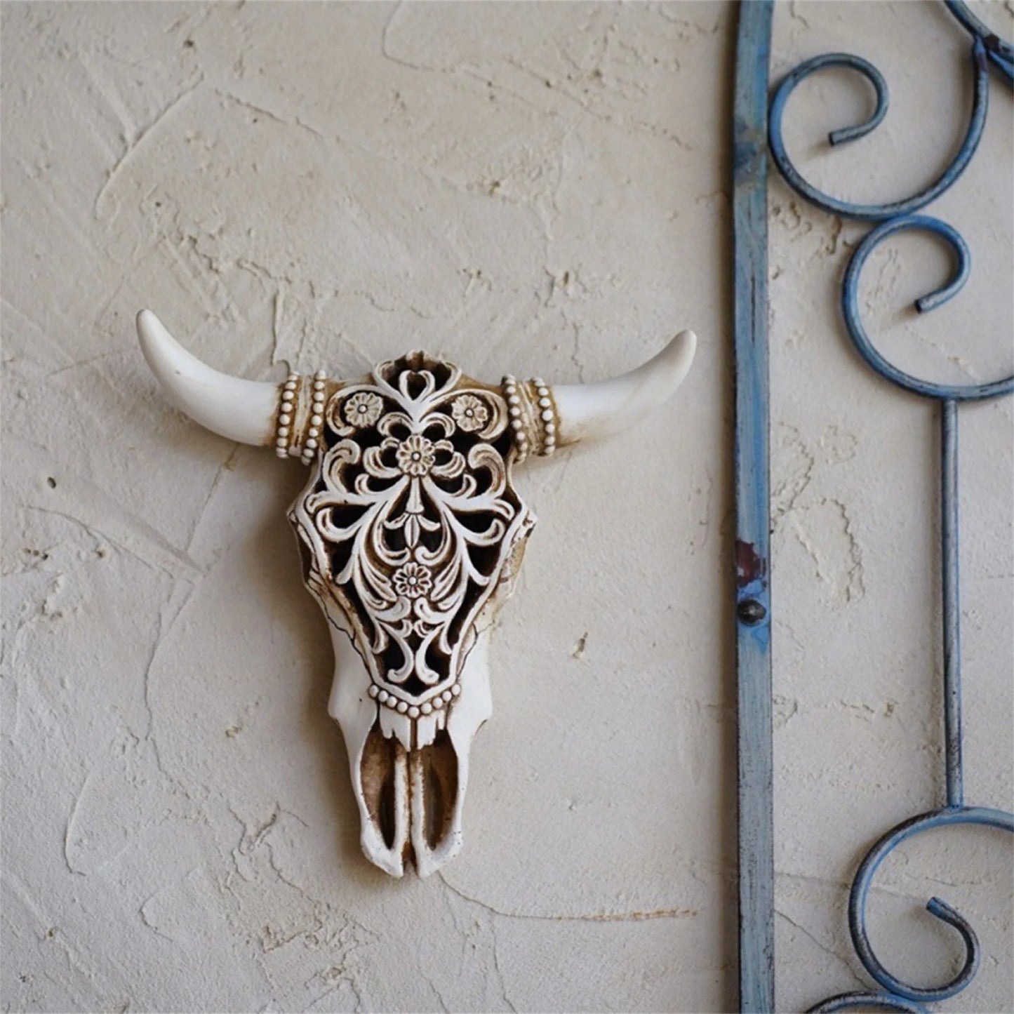 Realistic Bison Skull Wall Decor 3D Cow Skull Sculpture