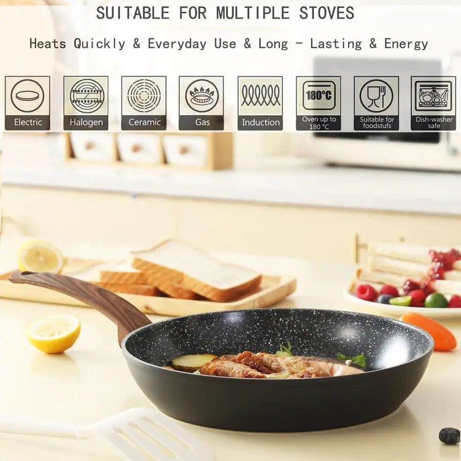 Nonstick Ceramic Cookware Set With Induction Compatible Pots And Pans