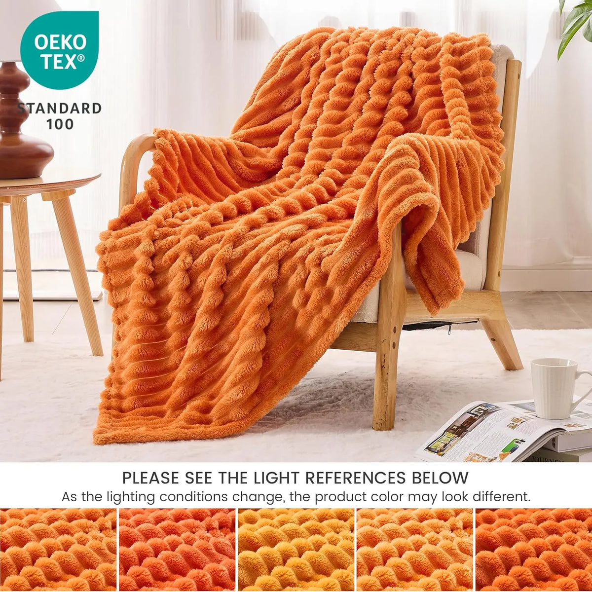 Simple Opulence Soft Flannel Throw Blanket for Couch Cozy Knit