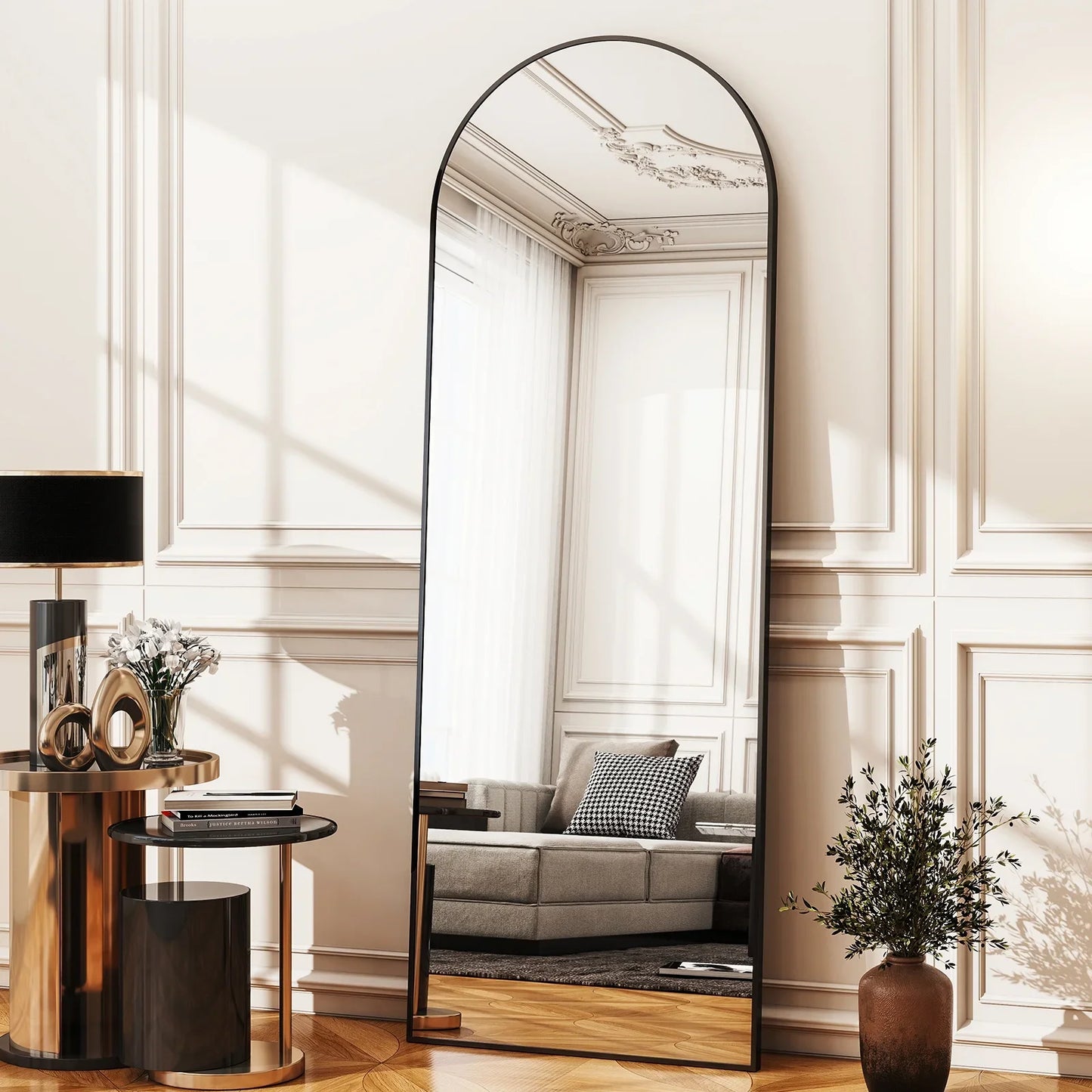 Elegant Arched Floor Mirror For Home Decor And Styling